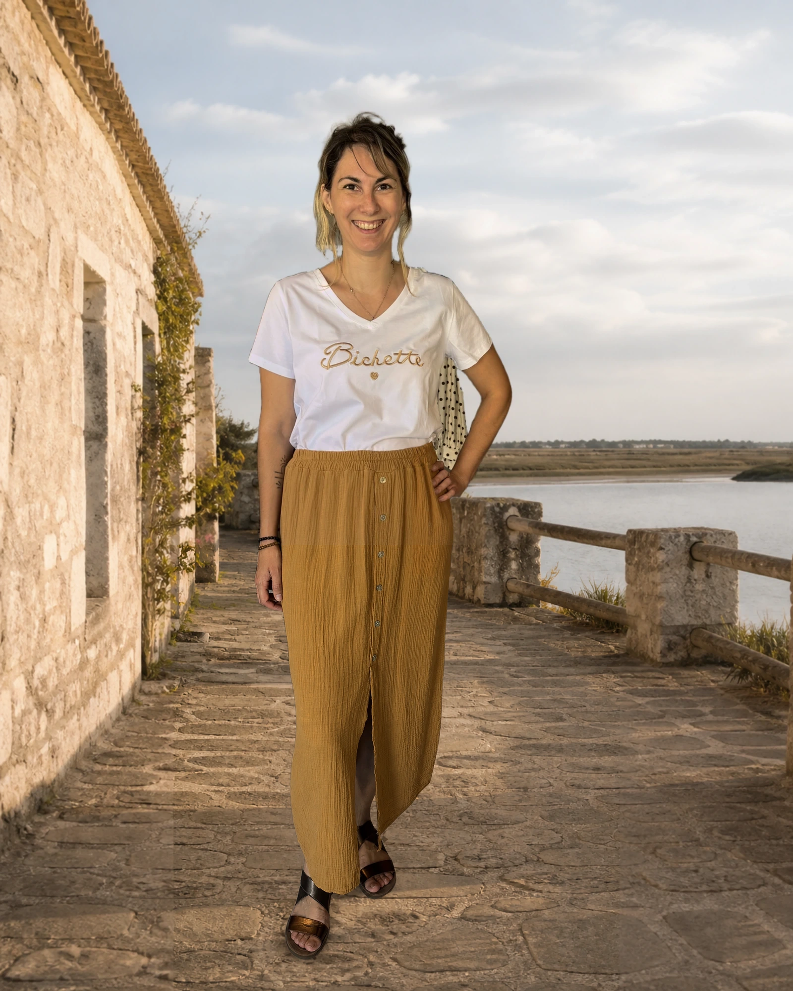 Le look Bichette camel, Marron et Blanc