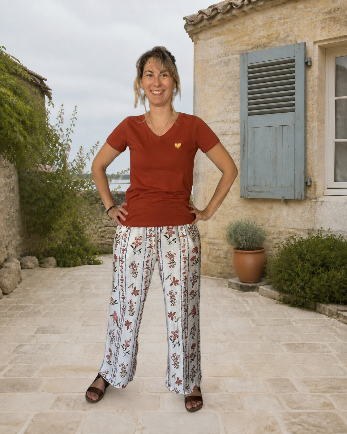 Le look fleuri, Blanc et Orange